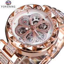 184 Forsining, модные женские часы, лучший бренд, с бриллиантами, женские автоматические механические часы, водонепроницаемые светящиеся часы со стрелками